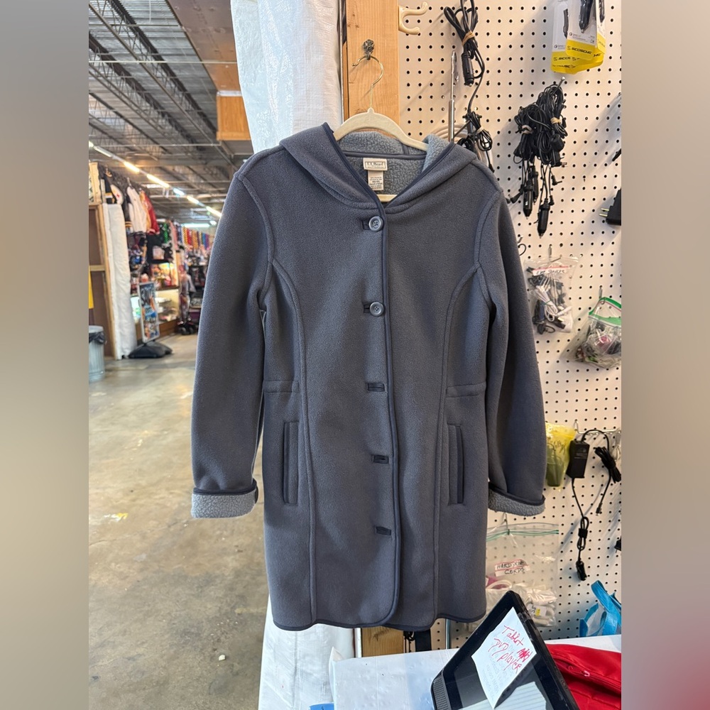 LL Bean Grey Hooded Winter Coat